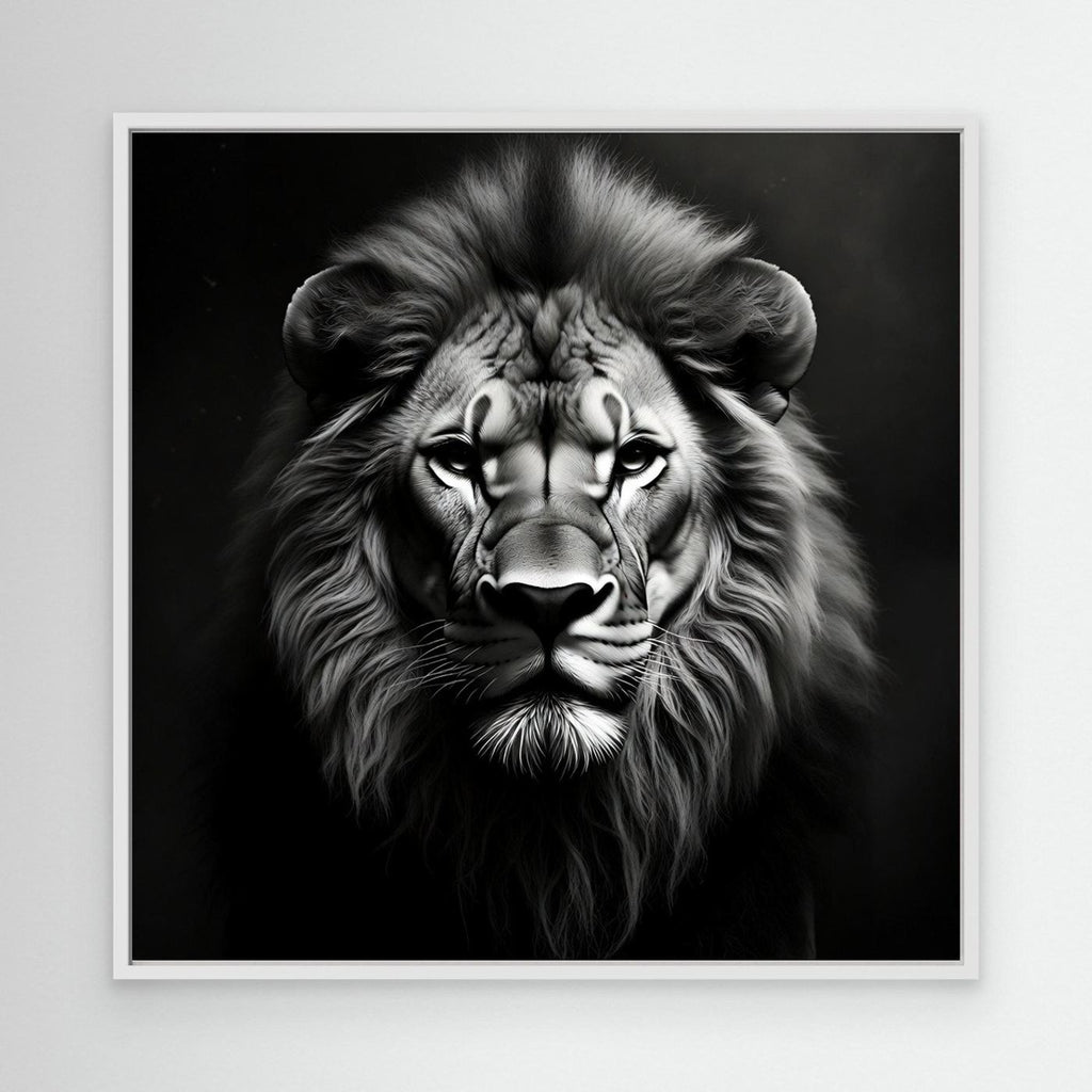 Black and White Lion – Quadro d'impatto