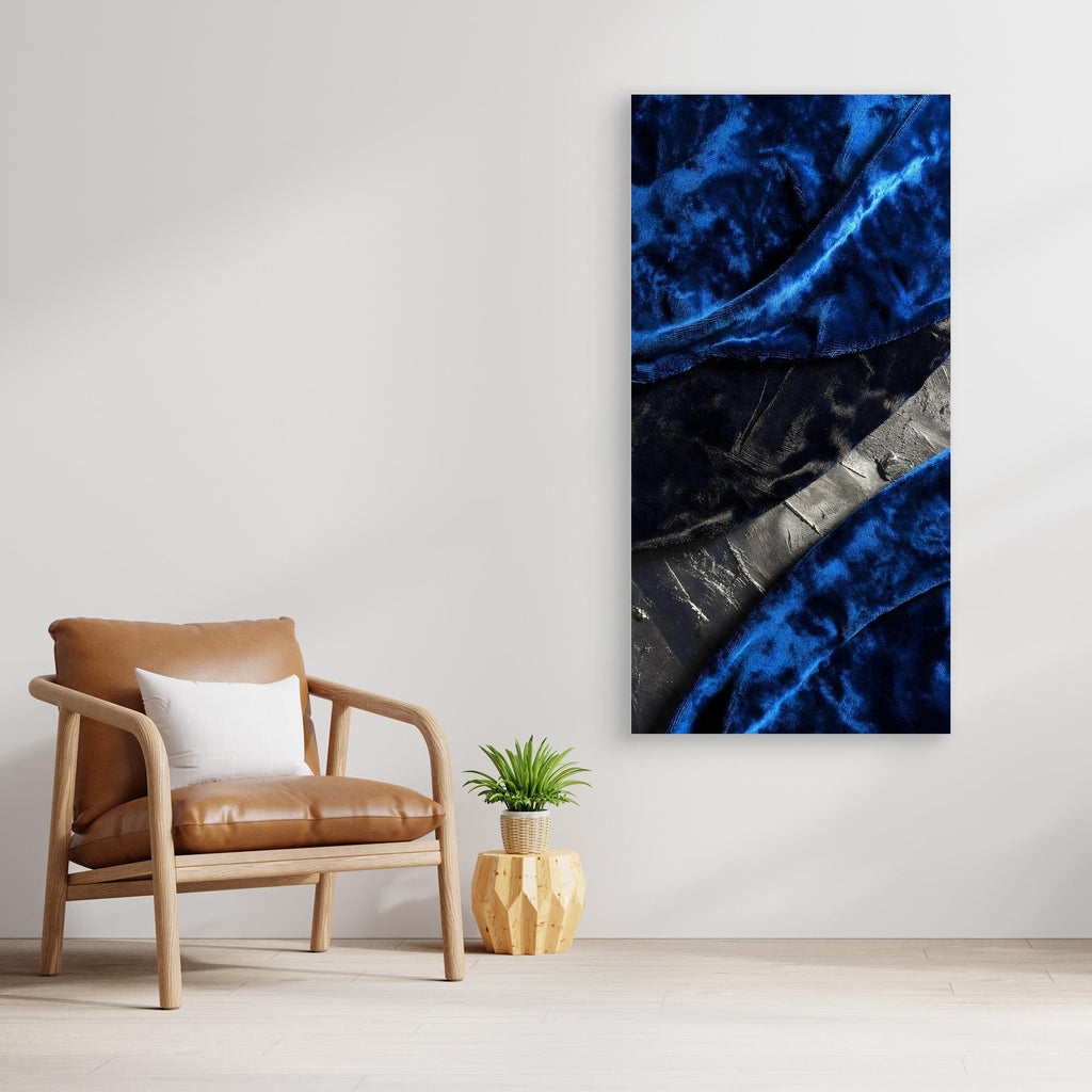 Royal Blue Velvet Canvas – Luxury Abstract Wall Art