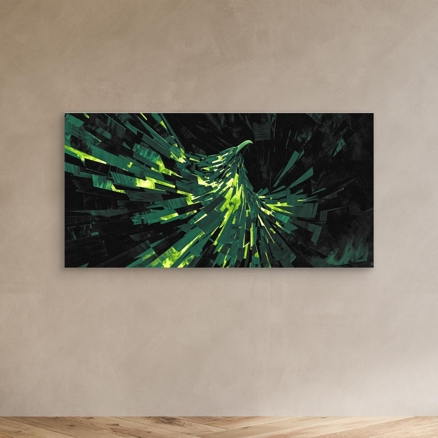 Emerald Phoenix Surge – Abstract Wall Art for Men