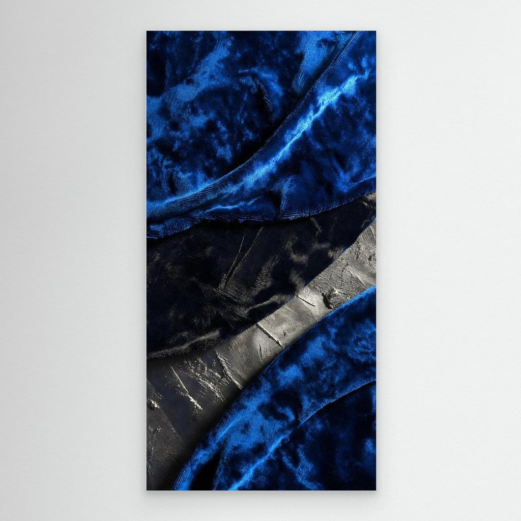 Royal Blue Velvet Canvas – Luxury Abstract Wall Art
