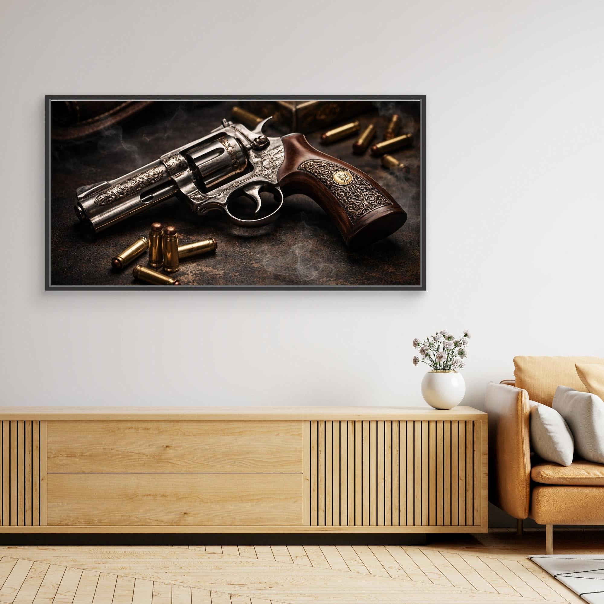 Smoke & Steel – Revolver Wall Art