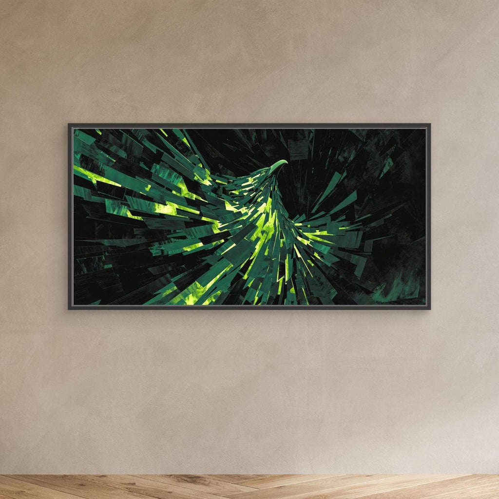 Emerald Phoenix Surge – Abstract Wall Art for Men