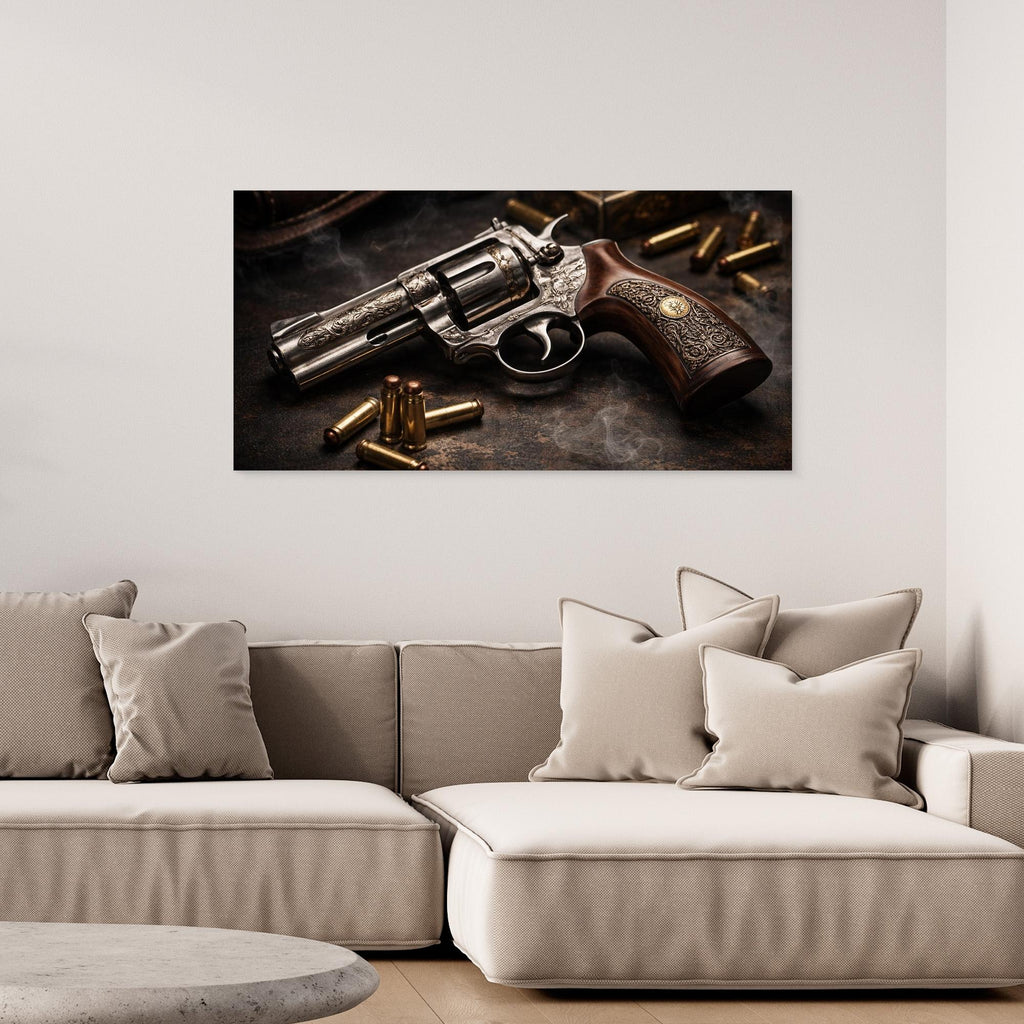 Smoke & Steel – Revolver Wall Art