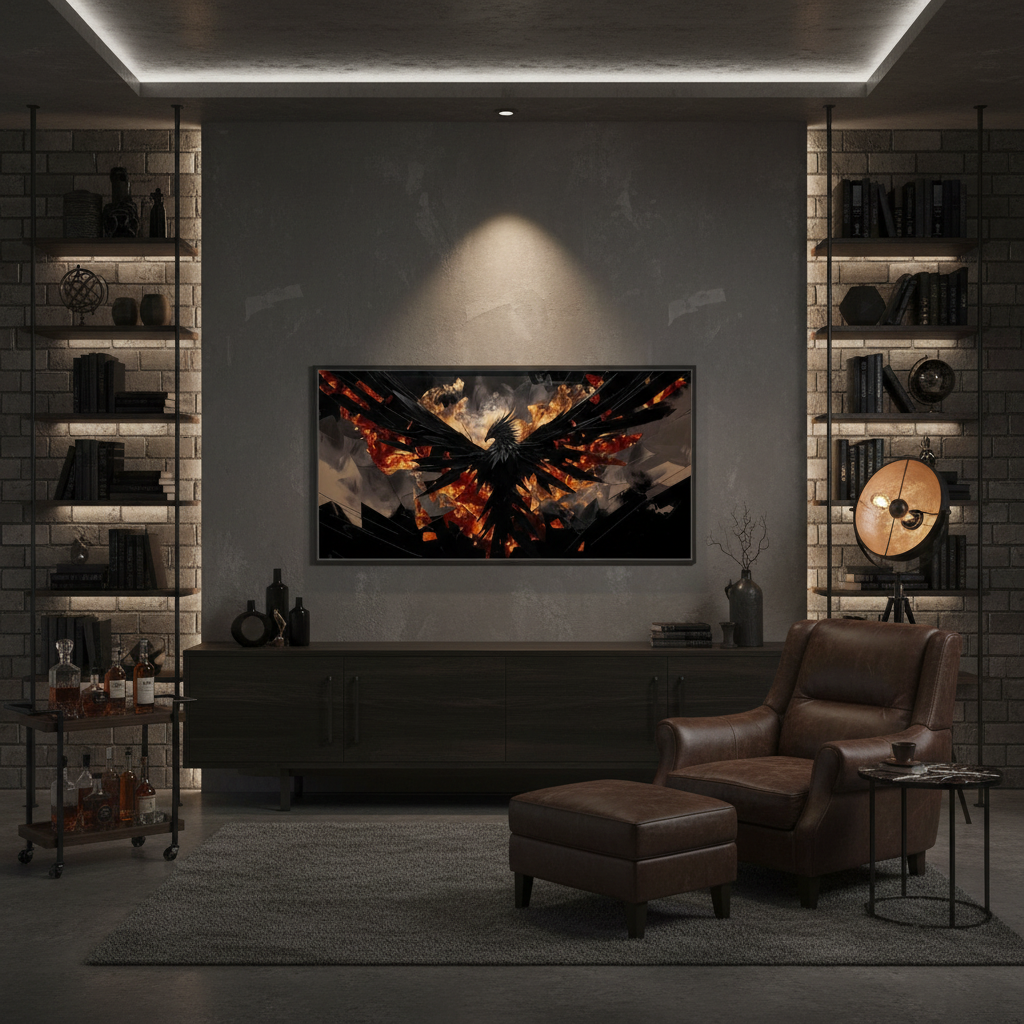 Inferno Phoenix Awakening – Wall Art for Men