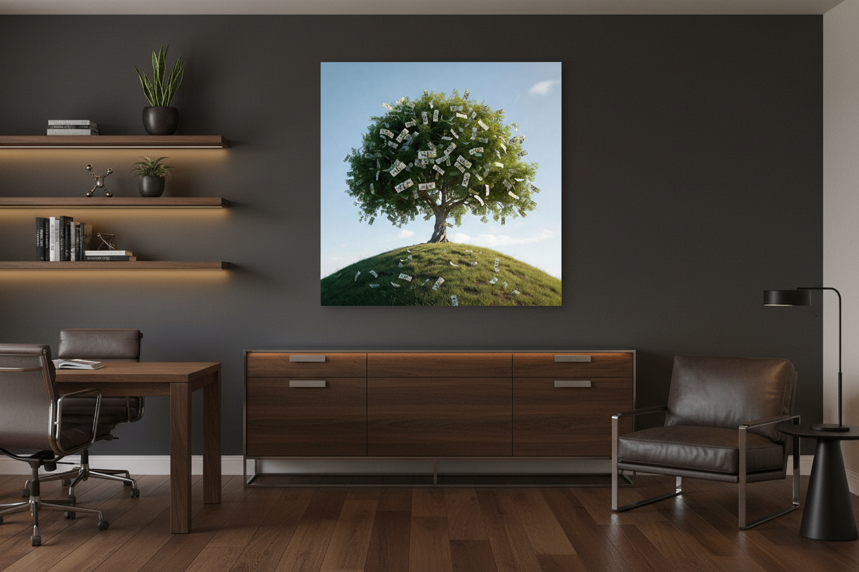 Money Tree on the Hill Wall Art