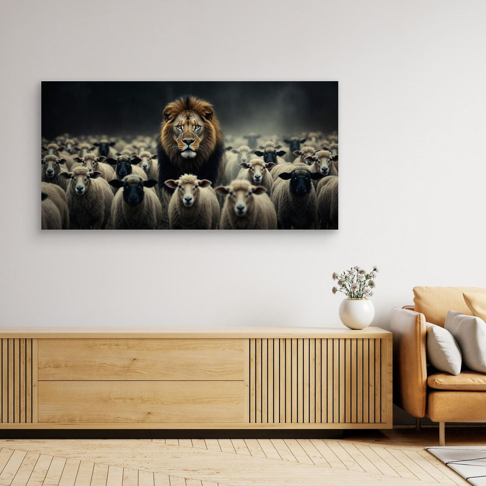 Lion Among Sheep – Statement Wall Art